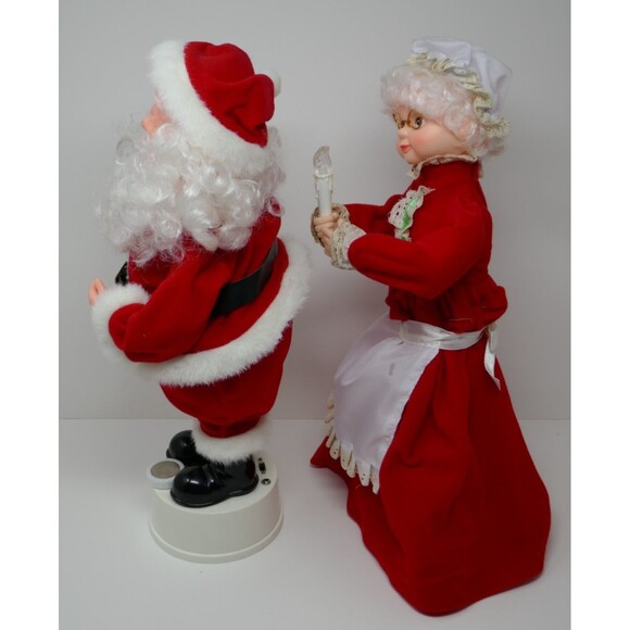 Santa's Best Mr & Mrs Santa Claus Lighted Animated Motionette Figures WORKS - Picture 6 of 16